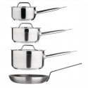 Nisbets Essentials Cook Like A Pro 4-Delige Steelpan- En Koekenpannenset – RVS & Aluminium, Zilver