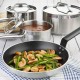 Nisbets Essentials Cook Like A Pro 4-Delige Steelpan- En Koekenpannenset – RVS & Aluminium, Zilver