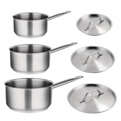 Speciale aanbieding - Vogue steelpanset (3 stuks) RVS Zilver