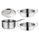 Vogue 3-delige set met RVS steelpan en stomers