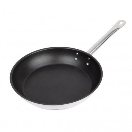 Vogue roestvrijstalen koekenpan 28cm met Teflon Platinum Plus anti-aanbaklaag