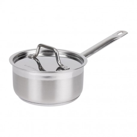 Nisbets Essentials roestvrijstalen steelpan met deksel 16 cm