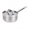 Nisbets Essentials roestvrijstalen steelpan met deksel 16 cm
