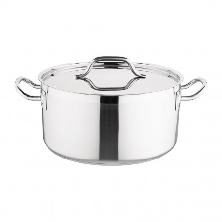 Nisbets Essentials inductie kookpan 32cm 12L - RVS smoorpan met deksel