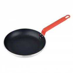 Hygiplas Aluminium Koekenpan met Teflon Platinum Plus Anti-aanbaklaag – Rode Handgreep 24cm