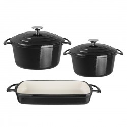 Vogue 3-delige set braadpannen en ovenschaal – gietijzer