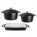 Vogue 3-delige set braadpannen en ovenschaal – gietijzer