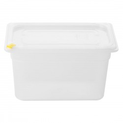 Hygiplas Click PP GN-bak 1/4 met deksel & 7 HACCP-kleurclips 150 mm 3,7L (4 stuks)