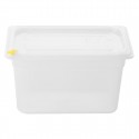 Hygiplas Click PP GN-bak 1/4 met deksel & 7 HACCP-kleurclips 150 mm 3,7L (4 stuks)