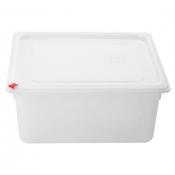 Hygiplas Click PP GN Container 2/3 met Deksel & 7 HACCP Kleurclips 150mm 12L (4 stuks)