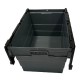Vogue Kunststof Transportkrat met Vast Deksel 600x400x320mm - Zwart