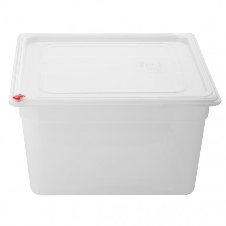 Hygiplas Click PP GN Container 2/3 met deksel & 7 kleurenclips 200mm 16,1L (4 stuks)