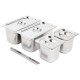 Vogue RVS Gastronorm Bakken Set 2x 1/3 2x 1/6 Met Deksels - Zilver