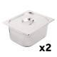Vogue RVS Gastronorm Bakken Set 2 x 1/2 Met Deksels