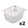 Vogue RVS Gastronorm Bakken Set 2 x 1/2 Met Deksels