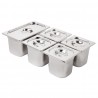 Vogue RVS Gastronorm Bakken Set 1/3 en 4 x 1/6 Met Deksels - Zilver