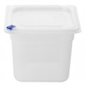 Hygiplas Click PP GN-bak 1/6 met deksel & 7 HACCP-kleurclips 150 mm 2,2L (set van 4)