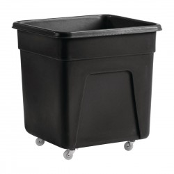 Zwarte polyethyleen trolley groot - 185 liter