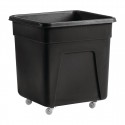 Zwarte polyethyleen trolley groot - 185 liter