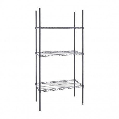 Nisbets Essentials 3-laags gecoat stellingsysteem 1820 x 915 x 457mm - modulair rek in staal
