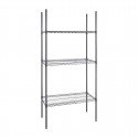 Nisbets Essentials 3-laags gecoat stellingsysteem 1820 x 915 x 457mm - modulair rek in staal