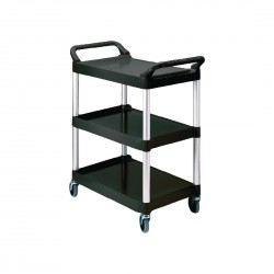 Rubbermaid Compacte Trolley Zwart - Stevige Serveerwagen voor Horeca en Keuken