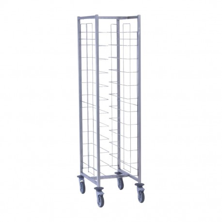 Tournus Bordenstapelwagen RVS 12 niveaus - Serveerwagen Zilver