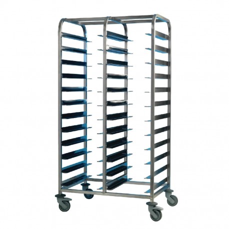 EAIS RVS regaalwagen 24 schappen – zilveren serveerwagen