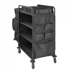 Jantex Compact Schoonmaaktrolley Zwart – Lichtgewicht Huishoudwagen