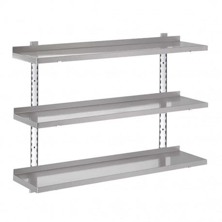 Gastro-M RVS Wandschapset 3 Niveaus 100x40cm - Complete Montageset