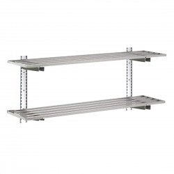 Gastro-M RVS Wandplankset 2 Niveaus 100x100x40cm – Complete Montageset