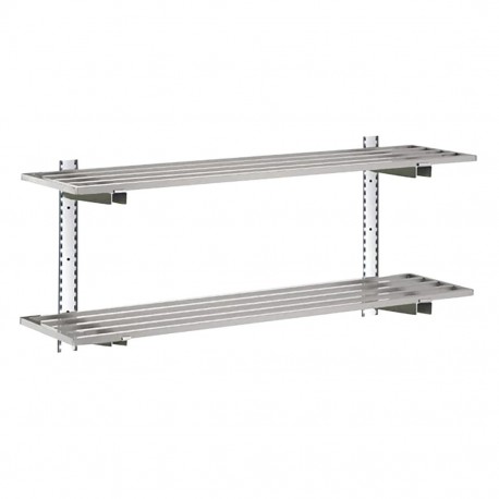 Gastro-M RVS Wandplankset 2 Niveaus 100x100x40cm – Complete Montageset