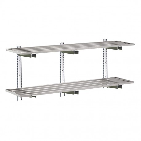 Gastro-M compleet wandrek RVS 2 niveaus 160x40cm - montageset
