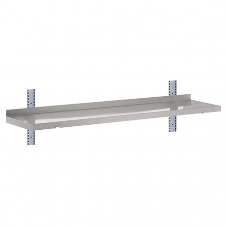 Gastro-M Complete wandplank 1 niveau 120x40cm RVS - volledige montageset (excl. schroeven)