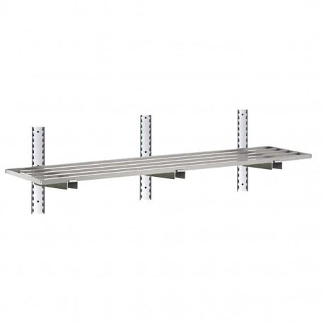 Gastro M RVS wandschap 160x40 cm - compleet schapsysteem 1 niveau (montageset excl. schroeven)