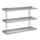 Gastro-M RVS Wandrek 3 Niveaus 120x40cm – Complete Montageset (excl. schroeven)