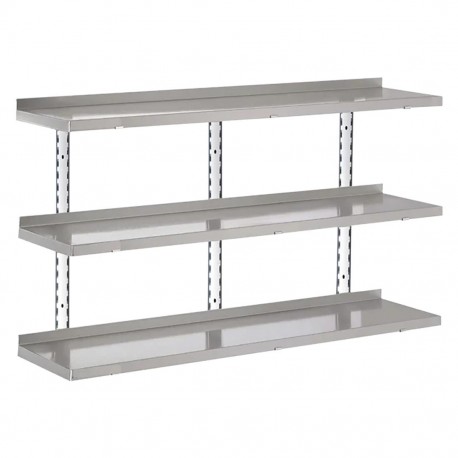 RVS wandrek 3 niveaus 160x40cm - Gastro M complete montageset