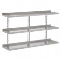 RVS wandrek 3 niveaus 160x40cm - Gastro M complete montageset