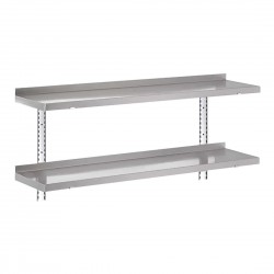 Gastro-M RVS wandplankenset 2 niveaus 100x40cm - complete montageset