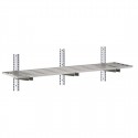 Gastro-M RVS wandplank 140x40cm - complete montageset, 1 niveau