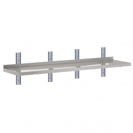 Gastro-M RVS wandschap 200x40cm - complete montageset met 1 niveau