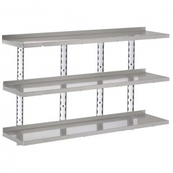 Gastro M RVS Wandstelling 3 Niveaus 200x40cm - Complete Montageset