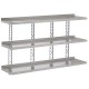 Gastro M RVS wandrek 3 niveaus 180x40cm - complete montageset (excl. schroeven)
