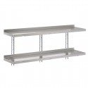 Gastro-M RVS legbordenset 2 niveaus 140x40cm - complete montageset