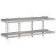 Gastro-M Complete Wandplankenset 2 Niveaus 200x40cm RVS - Montageset (excl. schroeven)