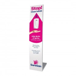 Aluminium handreiniger standaard met automatische handsfree dispenser - Wit