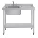 Vogue RVS spoeltafel met enkele spoelbak links 100x60cm