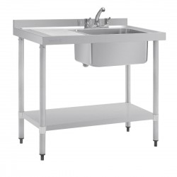 Vogue RVS Spoeltafel Enkel met Afdruipblad Links 1000 mm