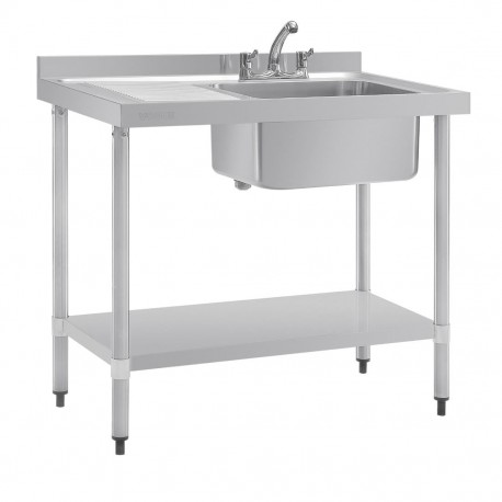 Vogue RVS Spoeltafel Enkel met Afdruipblad Links 1000 mm