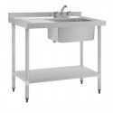 Vogue RVS Spoeltafel Enkel met Afdruipblad Links 1000 mm